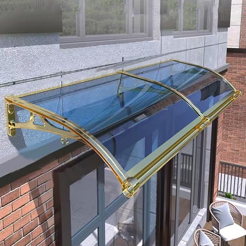 Vordach Haustürvordach,Regenschutz Vordach für Haustür,Schlagfest 300 Kg Balkon Vordach für Eingangstür,Uv-Schutz, Regen- und Schneeschutz Transparent Haustürvordach (80x230cm/32 x91,B)