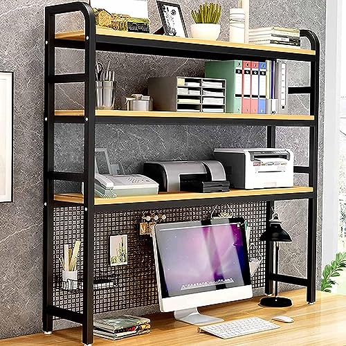 QYZUJIKL Bücherregal 3 Ebenen Schmiedeeisen Desktop Bücherregal Desktop Bücherregal Gitter Schreibtisch Lagerung Display Rack Schreibtisch Arbeitsplatte Bücherregal