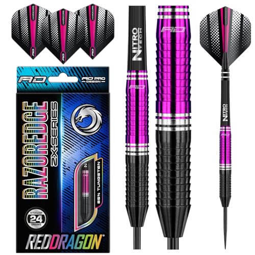 RED DRAGON Razor Edge ZX1: 24g Tungsten Darts Set mit Flights und Schäfte