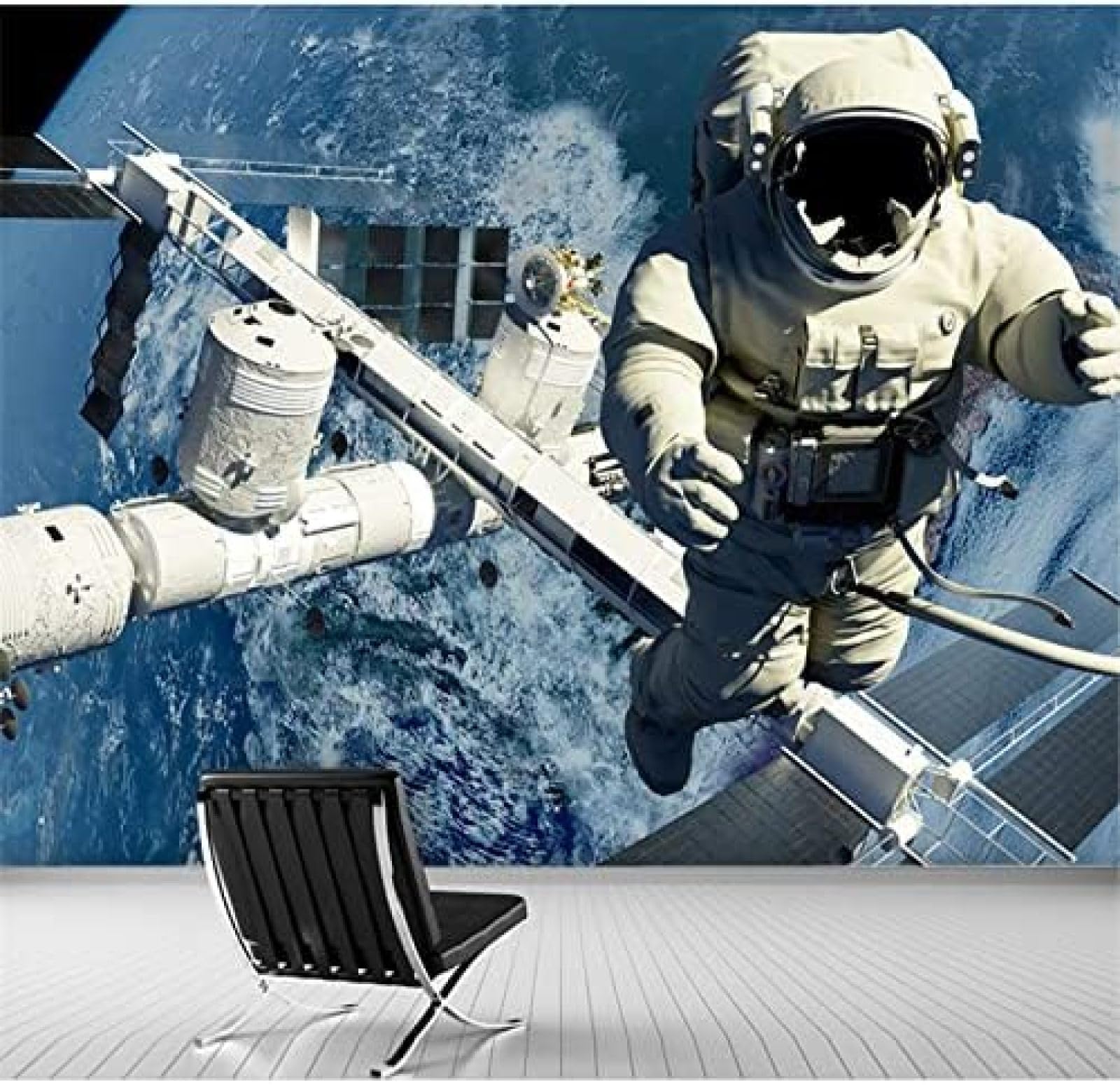 XLMING Astronauten Erforschen Weltraumbüro 3D Tapete Wohnzimmer Sofa Schlafzimmer Esszimmer Home Dekoration Wand-250cm×170cm