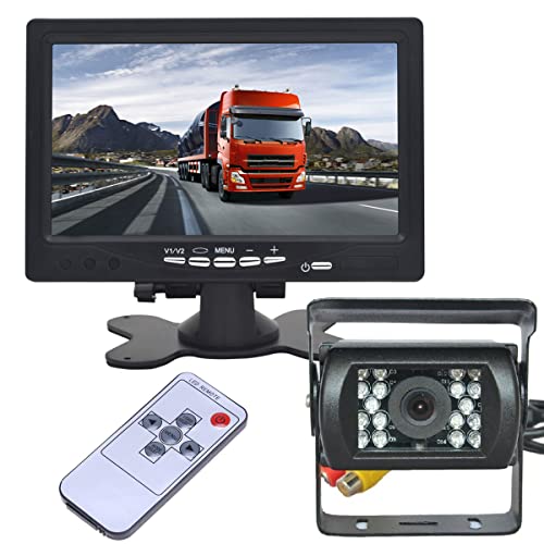 9 V-35 V Auto-Rückfahrkamera-Monitorsystem, IP69 wasserdichte Nachtsicht-Rückfahrkamera, 7 Zoll LCD-Bildschirm für Bus, LKW, Anhänger, Wohnwagen, Wohnmobil, Vans