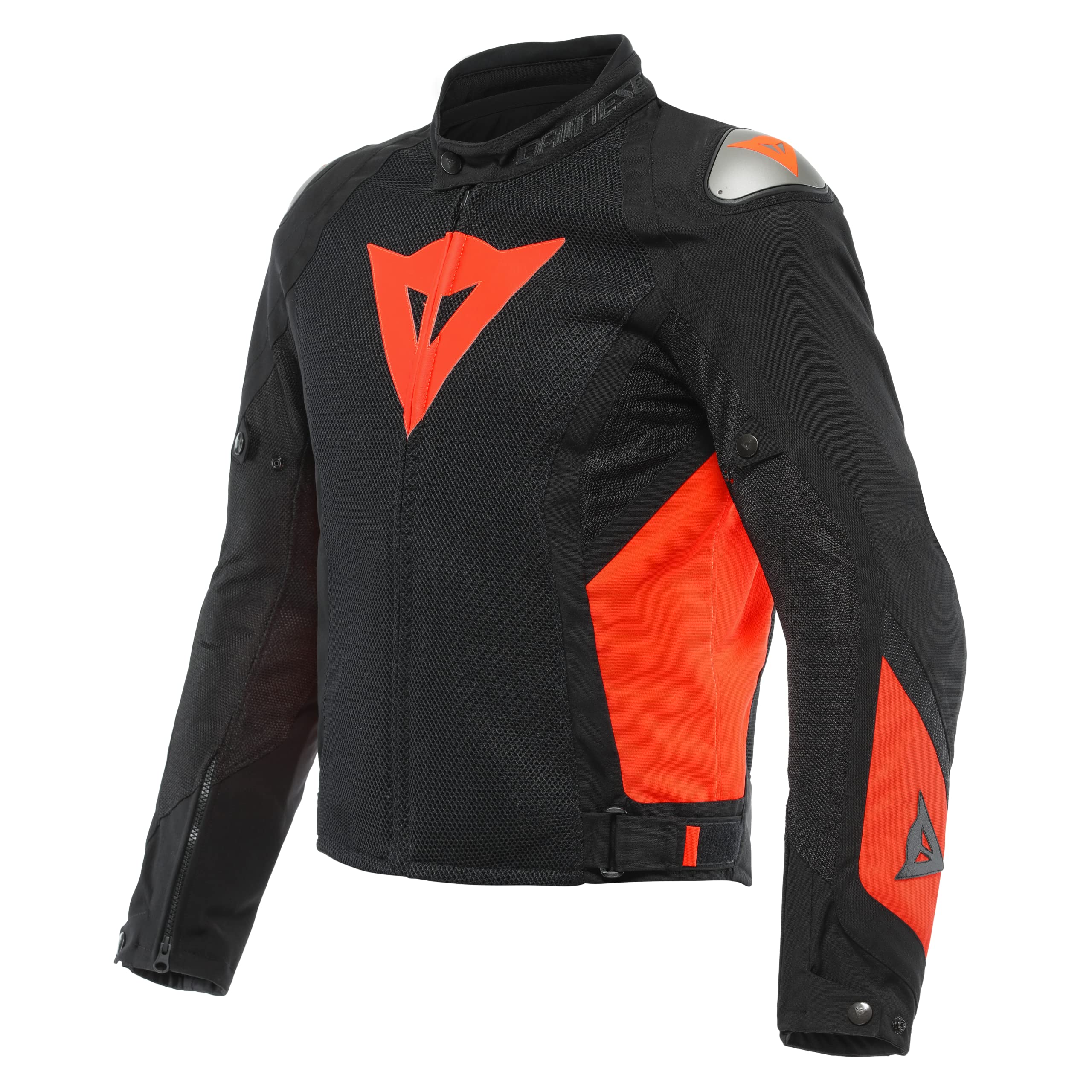 Dainese - Energyca Air Tex Jacket, Cordura Motorradjacke Herren, Abriebfeste Motorrad Jacke mit Winddichtem Futter, Atmungsaktive Jacke mit Austauschbarem Schulterschutz, Schwarz/Rot