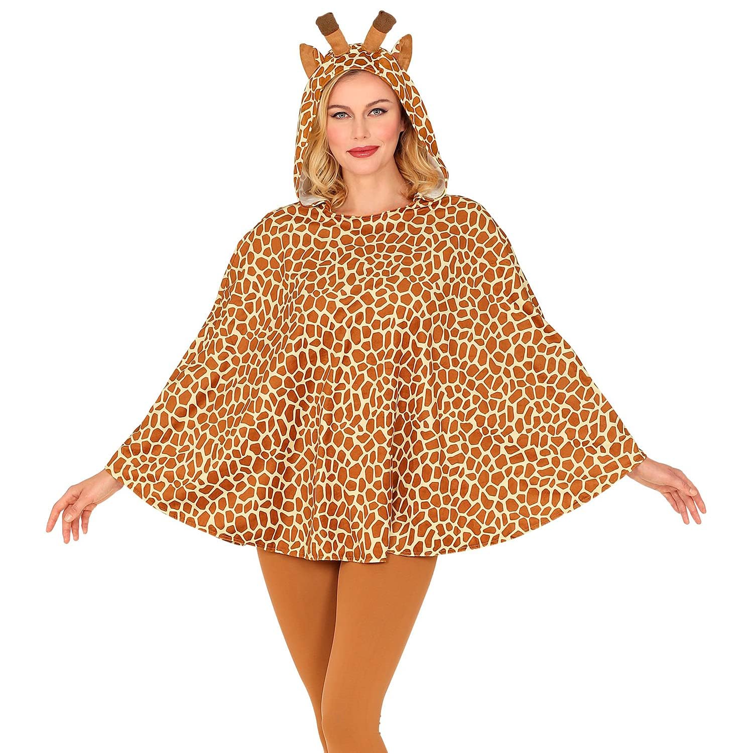 W WIDMANN MILANO Party Fashion - Kostüm Giraffe, Poncho mit Kapuze, Karneval, Mottoparty