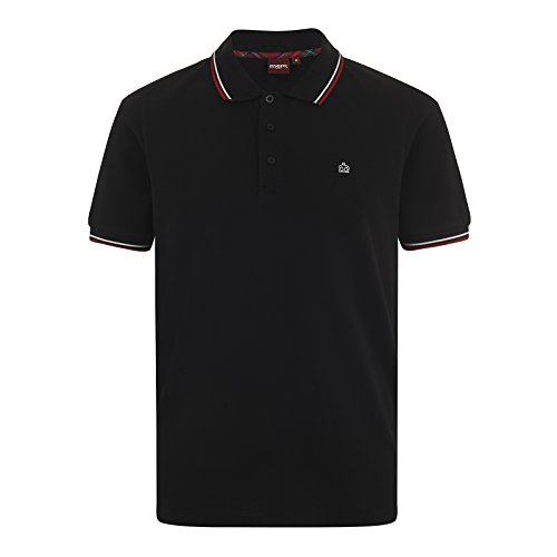 Merc of London Herren Card – Polo – Uni – kurzärmlig –  Gr. X-Large, Schwarz