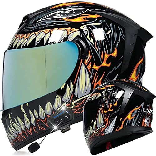 Motorrad Integrierter Bluetooth-Helm Motorrad-Klapphelm,ECE-Zugelassenen Modularen Klapphelmen Mit Doppelvisier Für Damen Herren Erwachsene,für Automatische Reaktion (Color : C, Größe : M=57-58cm)