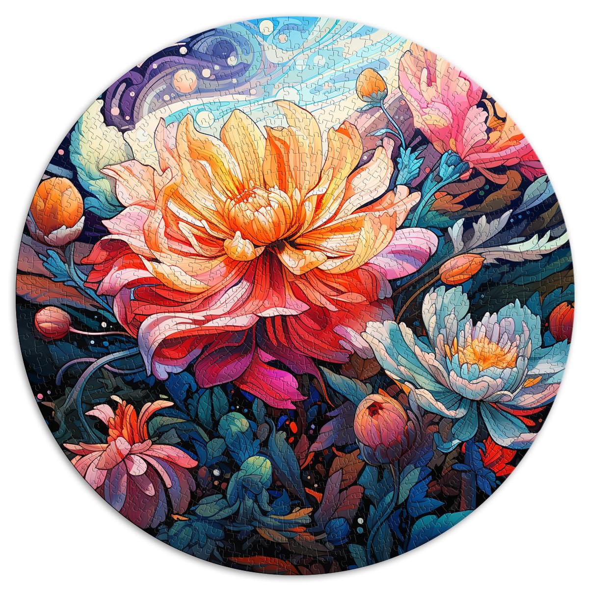 Puzzlespiel „Serene Floral Dream“ Puzzle für Erwachsene, 1000 Teile, 67,5 x 67,5 cm, Denksportspiel, tolles Geschenk für die ganze Familie