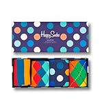 Happy Socks Gemischt farbenfrohe Geschenkbox an Baumwollsocken für Männer und Frauen,Mehrfarbig (Mix Gift Box),41-46