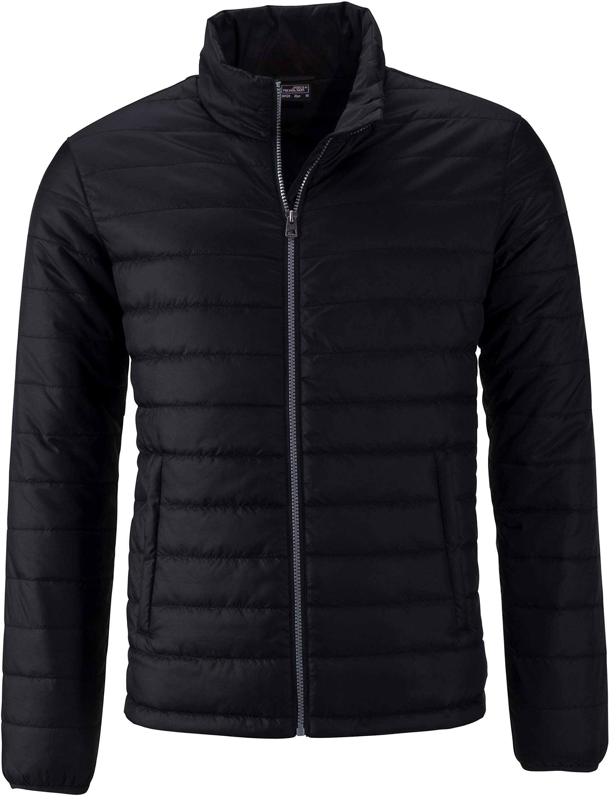 James & Nicholson - Herren Leichte, Wattierte Steppjacke (3XL, Black)