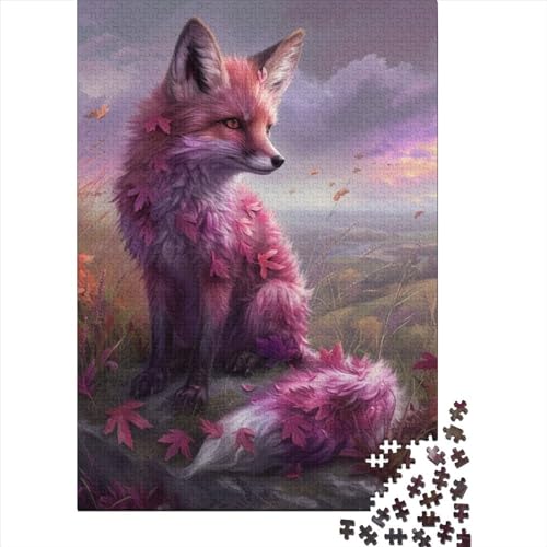 1000 Teile für Erwachsene, schwierige Puzzles, Tierfuchs, Holzpuzzles für Erwachsene und Jugendliche als Geburtstagsgeschenk für Erwachsene, Jungen und Mädchen 29,53x19,69 Zoll