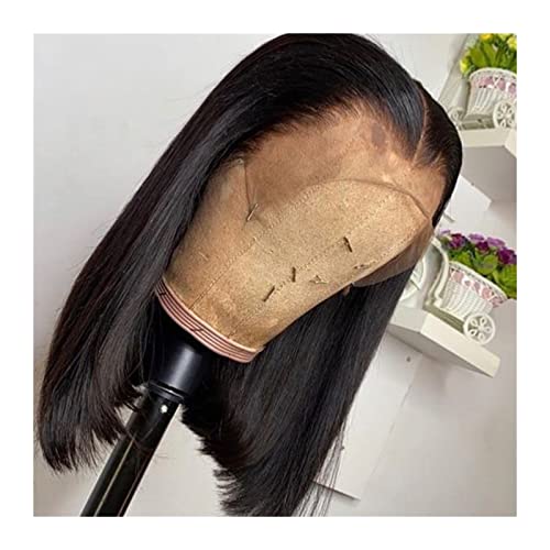 Perücken Gerade Bob-Perücken T-Teil 13 × 6 Bob-Perücke Echthaar-Spitze-Perücken 150% brasilianisches Remy-Haar-Spitze-Perücke 8-14 "tiefer Teil Kurzer gerader Bob Hellbraune Spitzenperücken Damenperüc