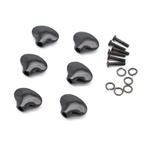 Gitarren Stimmwirbel 6 Stücke E-Gitarren-Tuning-Pegs Gitarre-Tuner Machine Kopf Ersatz Tasten Head Für E-Gitarren-Zubehör (Color : 6pcs Black)