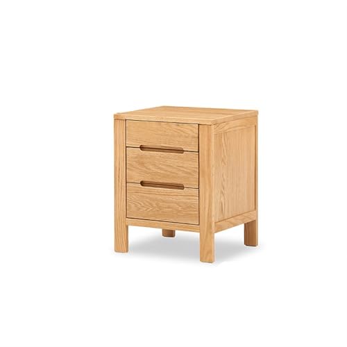 Zhaoj24-05 Nachtschrank Massivholz Nachttisch Wohnzimmer Lagerung Sideboard Original Holz Farbe 3 Schubladen Lagerung Schrank for Schlafzimmer Wohnzimmer Stauraum für Schlafzimmer