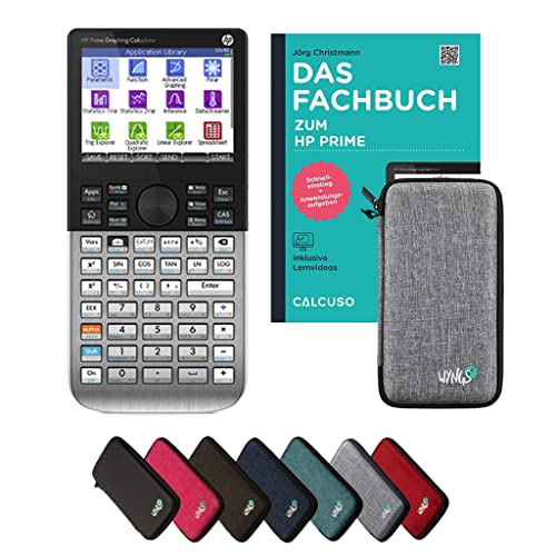 CALCUSO Standardpaket: HP Prime + WYNGS Schutztasche hellgrau + CALCUSO Fachbuch + Erweiterte Garantie von CALCUSO