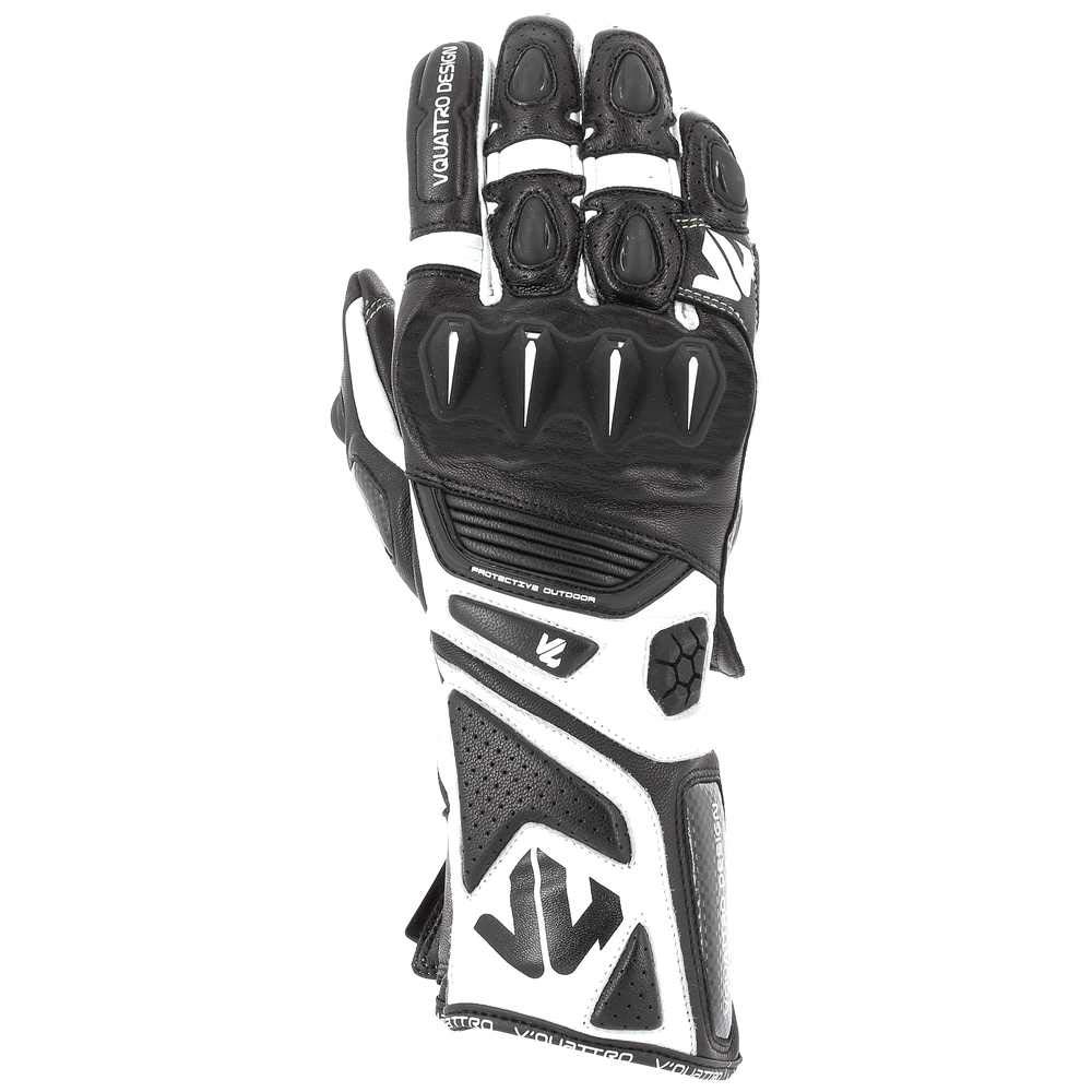 V Quattro Design Rr 18 Herren Handschuhe, Schwarz/Weiß, Größe 2XL