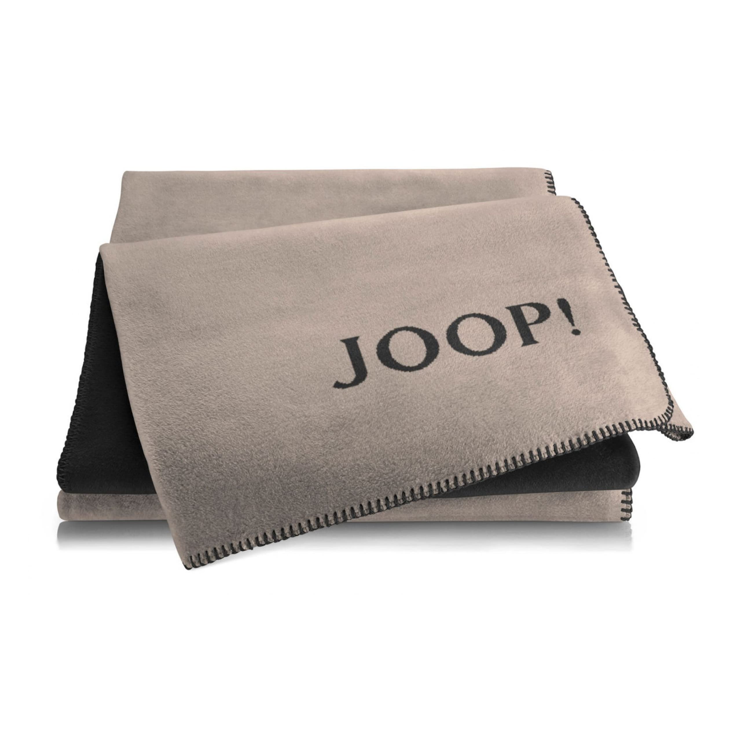 Joop! Uni Doubleface Wohndecke Stein-Anthrazit, 150x200 cm