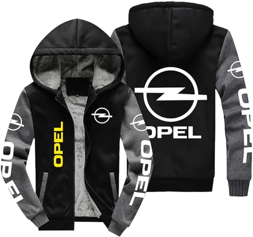 YILILK Herren Hoodie Jacken Sweatshirts für O.P.E.L Print Fleece Sweater Casual Hooded Coats Zipper Hoodies für Motorrad Radfahren - Geschenk