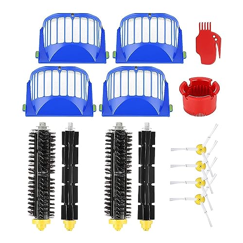 Filter für IrobotRoomba 600 Serie 610/618/614/620/645/650/651/655/660/552/564/585 Staubsaugerschlägel, Seitenbürstenfilter und Seitenbürsten, Wartungsset