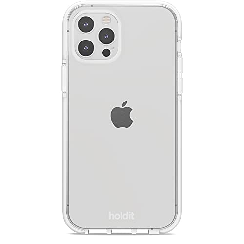 Holdit Transparent Hülle für iPhone 12/12 Pro (6,1") - Vergilbungsfrei TPU hülle - Flexiblem und Durchsichtige Handyhüllen in Getönter Farbe - Crystal Clear - White