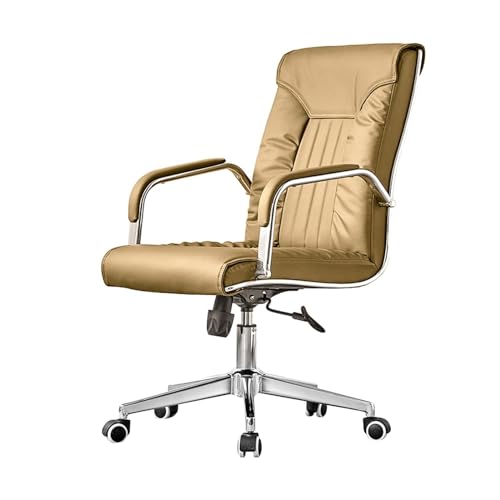 FUHAI-666 Bürostühle Chefsessel mit hoher Rückenlehne, PU-Leder-Bürostuhl mit Armlehne, ergonomischer Schreibtischstuhl for das Home-Office Schreibtischstuhl(Khaki)