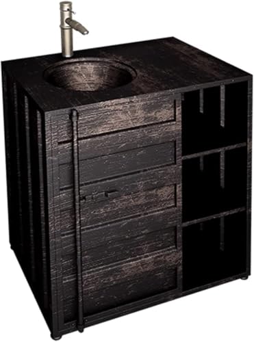 Waschtischunterschrank mit Waschbecken-Set, moderner freistehender Unterschrank, Badezimmer-Waschtischunterschrank im Industriestil,A,65×46×85cm