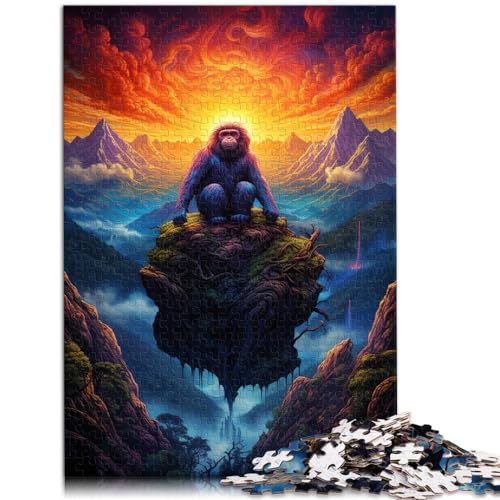 Puzzle für psychedelische Farben, Goldener Affe, 1000 Teile, Puzzle für Erwachsene, Holzpuzzle für Familienspaß und Spieleabend, 1000 Teile (50 x 75 cm)