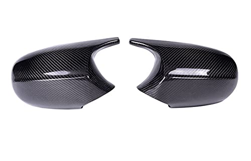 Rückspiegelkappe Ersatz-Rückspiegel-Abdeckungen, 2xmirror Cover Auto Seitentür Rückseite Spiegel Cover Cap Passend für BMW E90 E91 2005-2007 E92 E93 2006-2009 M3 E80 E81 E87(Carbon Fiber)