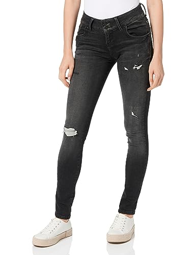 LTB Jeans Damen Jeans Molly M - Jeans Damen Slim aus Baumwollmischung Slim Denim Dunkel mit Reißverschluss Mittlere Taille - Grau