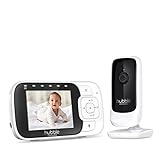 Hubble Connected Nursery View+ Babyphone mit Kamera, 2,8-Zoll-Bildschirm, Infrarot-Nachtsicht, Schlaflieder, visuelle Schallpegelanzeige, digitaler Zoom und Raumtemperatursensor