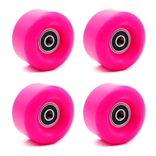 BFVAKBKYT Rollschuh-Räder, Ersatz-Rollschuhräder, 4er-Pack Rollschuhräder, for drinnen und draußen(Pink)