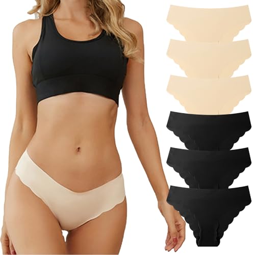 CSHE Unterhosen Damen 6er Pack Seamless Slips Nahtlos Hipster Sexy Panties Damen Unterwäsche Underwear Weich Unterhose Mehrpack S-XL