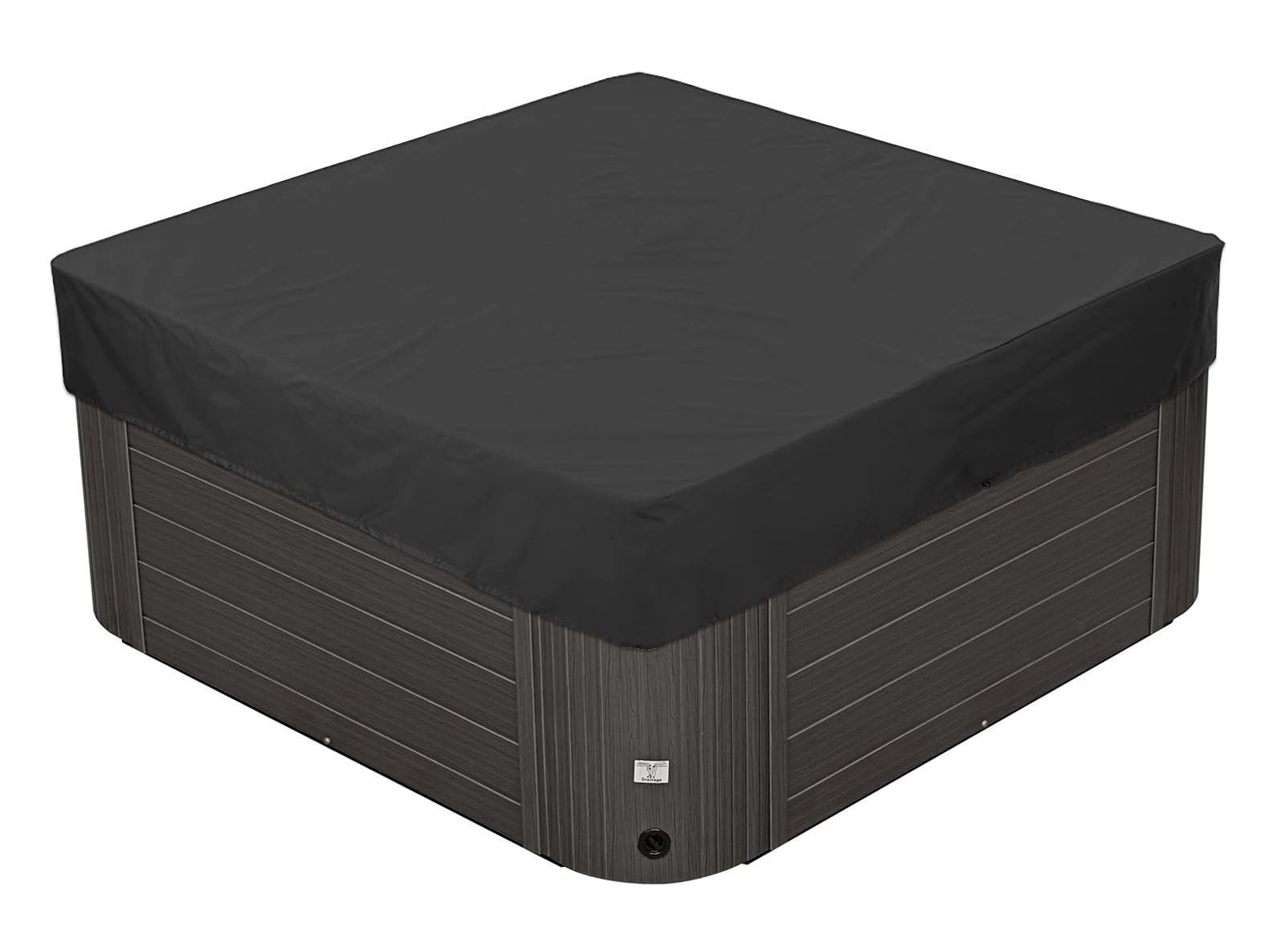 BaCover Outdoor Whirlpool-Abdeckung, 210D Oxford Garten Wasserdicht Staubdicht UV-geschützt Poolabdeckung Quadrat Spa Abdeckung,Schwarz,231x231x30cm