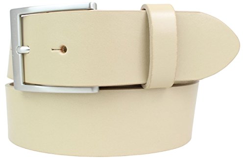 BELTINGER Jeans-Gürtel aus Vollrindleder 4 cm | Hochwertiger Leder-Gürtel für Herren 40mm | Herren-Gürtel made in Italy | Beige 120cm