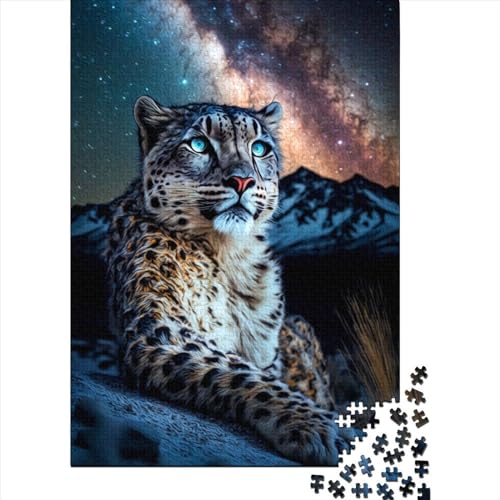 Schwieriges, anspruchsvolles Puzzle aus Holz mit 1000 Teilen, Leoparden-Puzzle für Erwachsene und Jugendliche von Educational Games, Heimdekorations-Puzzle. (29,53 x 19,69 Zoll)