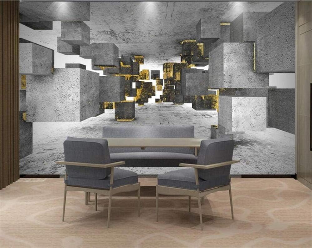 Industrielles Grau Geometrisches Rechteck 3D Tapete Poster Restaurant Schlafzimmer Wohnzimmer Sofa TV Dekorative Wand-430cm×300cm