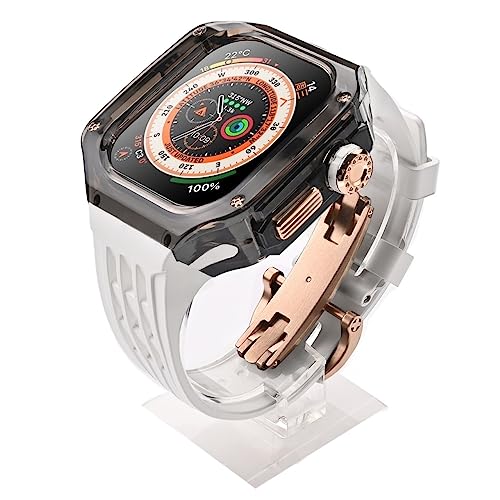 NEYENS Modifikationsset für Uhrengehäuse und Uhrenarmband, für Apple Watch Ultra 8 49 mm Serie, transparentes Mod-Kit, Abdeckung für Sportuhrenarmband, 49 mm, Achat