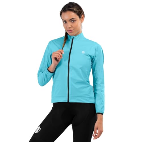 SIROKO - Fahrrad-Regenjacke für Damen J2 Blockhaus - S - Cyan