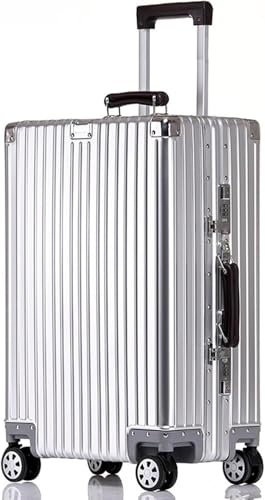 Koffer Aluminium-Magnesium-Legierung Koffer Boarding Trolley Case Passwort Box Aluminiumrahmen Gepäck Einfache tragbare Reisetasche,E,20in