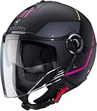 Caberg Riviera V4 X Geo Jethelm (Black Matt/Pink,S (55/56))