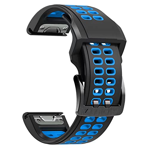 OPKDE Uhrenarmband für Garmin Fenix 7X, 7, 6, 6X, 5, 5X, 3HR, Epix, MarQ, Approash S62, TACTIX Delta, Silikon, einfach anzubringen, 22 mm / 26 mm, For Fenix 3 3HR, Achat