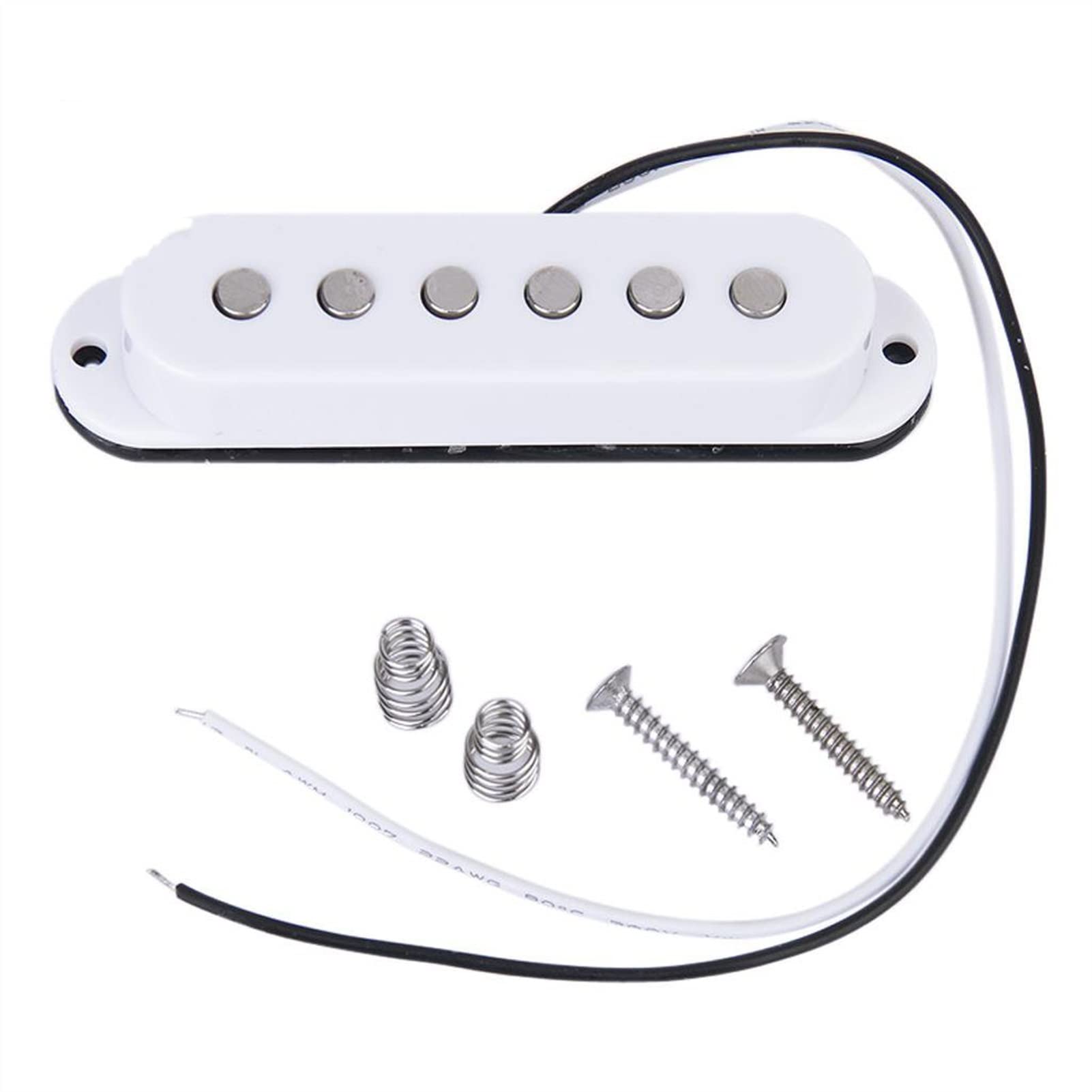 ZENGXUE Weiße Einzelspule Magnetische Pickup-Einstellschraube Und -Feder, Geeignet Für Professionelle Elektrische String-Gitarre Humbucker Tonabnehmer Set