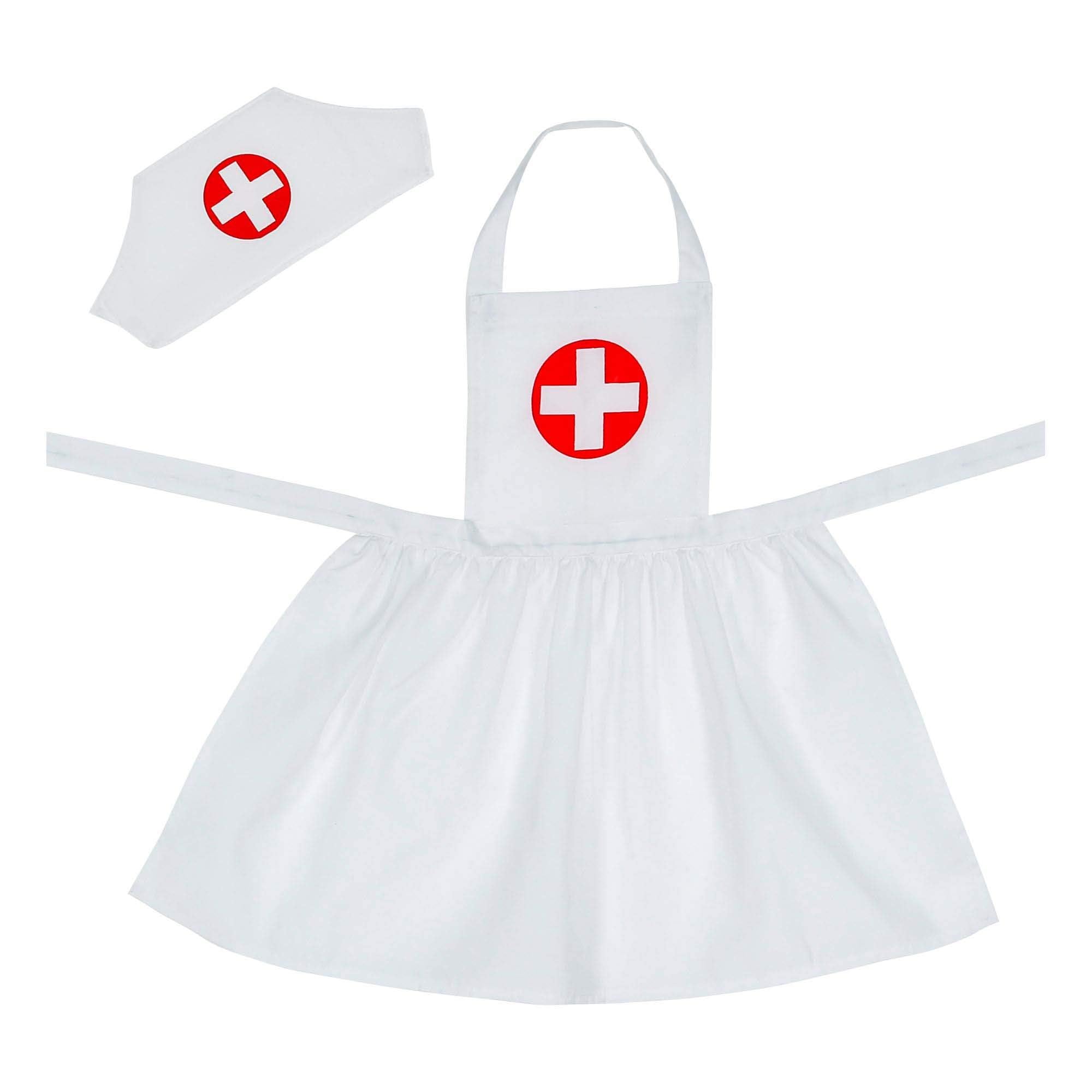 W WIDMANN MILANO Party Fashion 00055 - Krankenschwester Set für Kinder, Schürze, Haube, Karneval, Mottoparty