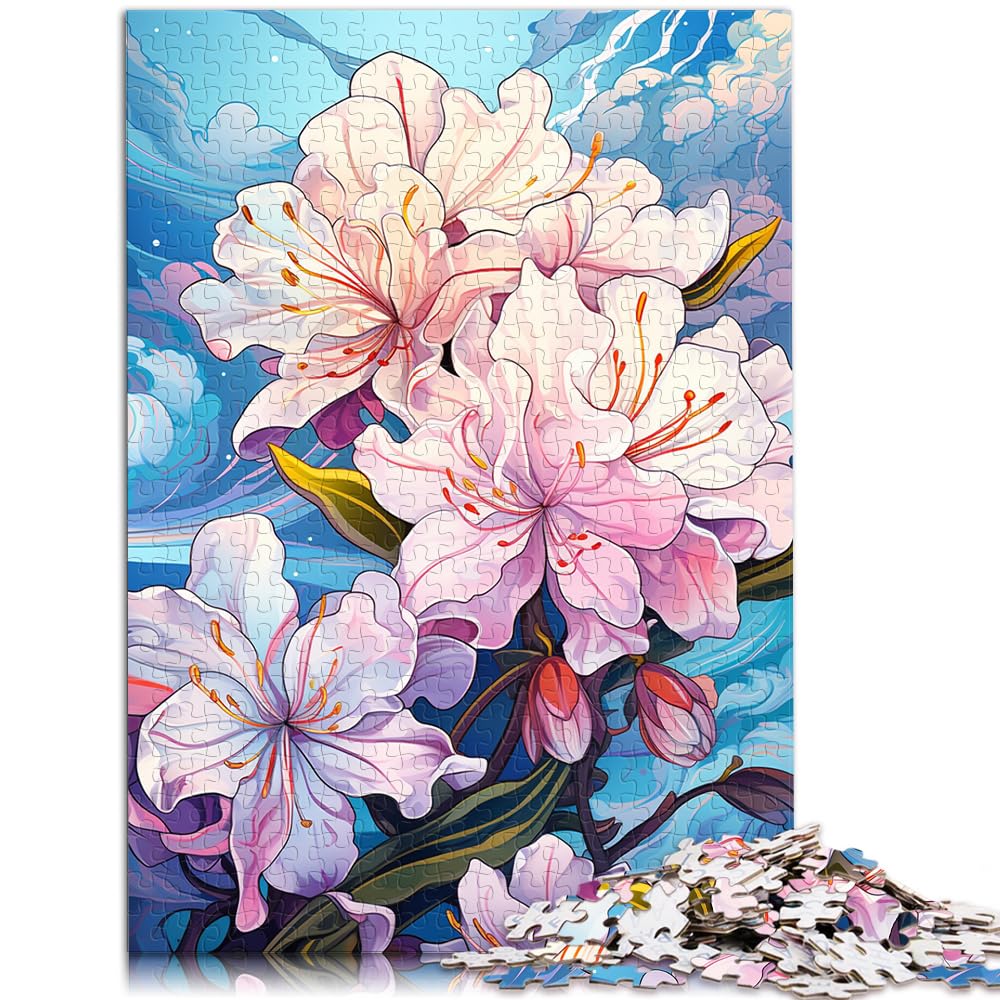 Puzzle für farbenfrohe Rhododendron-Psychedelie, 1000 extragroße Teile, Holzpuzzle, Heimdekorationspuzzle, 1000 Teile (50 x 75 cm)