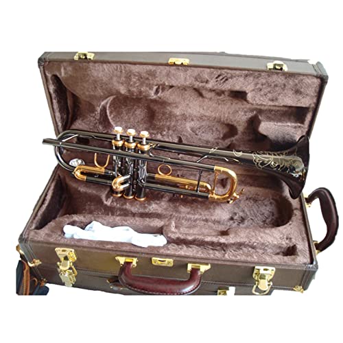 ZENGXUE High Grad Black Nickel Plated Body Gold Plattiert Schlüssel Klassische Struktur Trompete Standard-Trompetenset