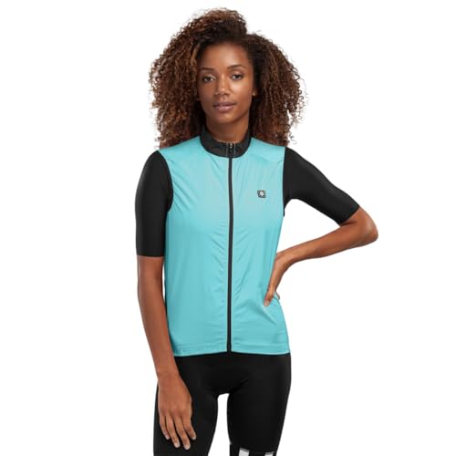 SIROKO - Fahrradweste Windstopper für Damen V1-W Frost - S - Cyan