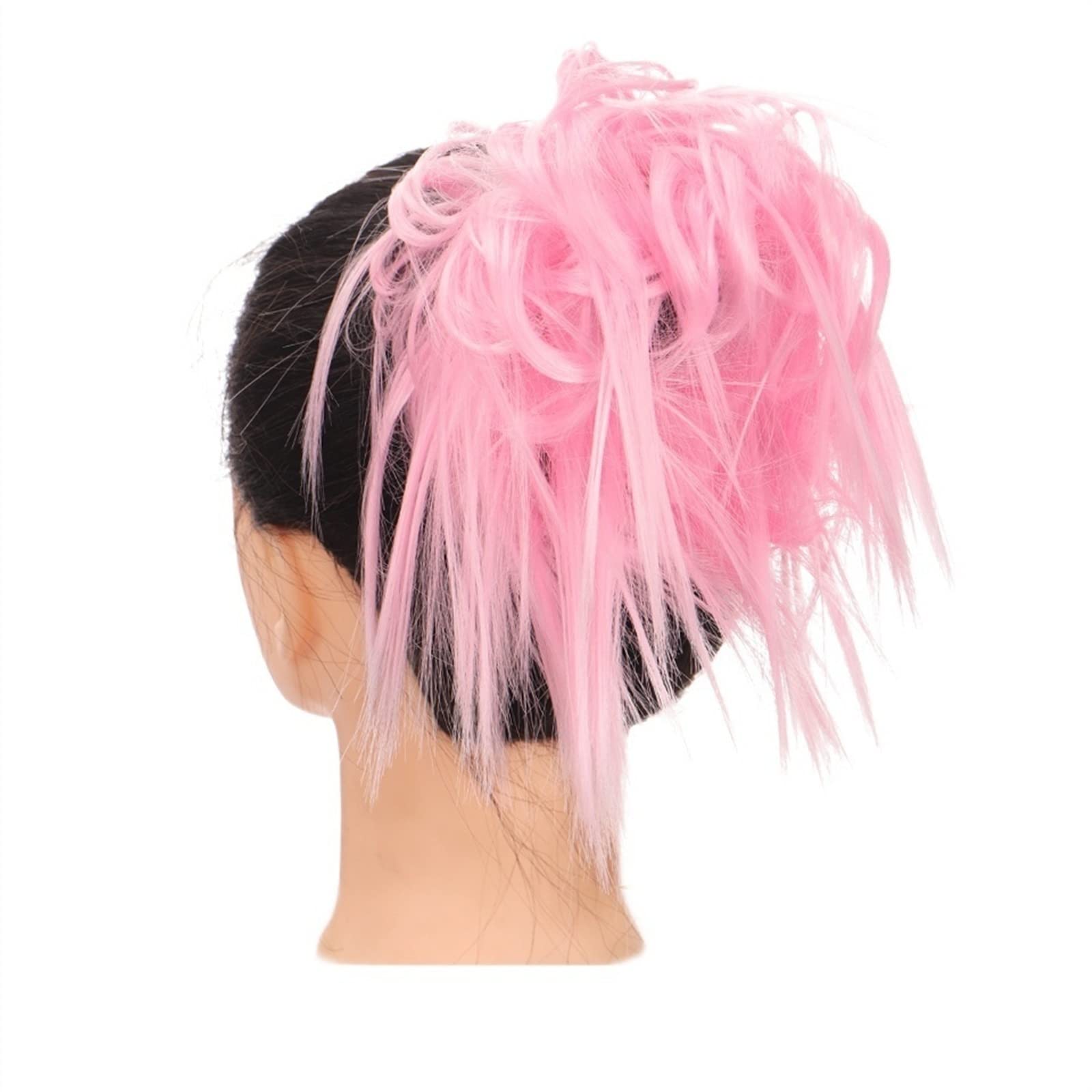 Bun Haarteile Dutt mit elastischem Band, synthetischer Chignon, sofortiges Haarteil, unordentliche Dutt-Haarteile, Haarverlängerung for Frauen, zerzauste Hochsteckfrisur, lockiges, gewelltes Scrunchie