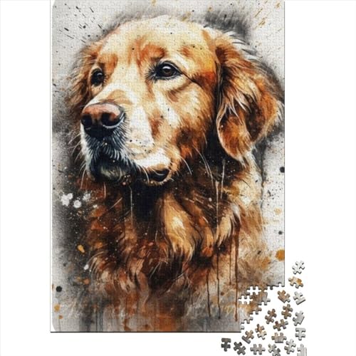 Tier-Fantasie-Hund Holzpuzzle für Erwachsene Puzzle-Spielzeug Kunst-Puzzle für Erwachsene 1000 Teile Schwierige, anspruchsvolle Puzzles 1000 Teile (Größe: 75 x 50 cm)