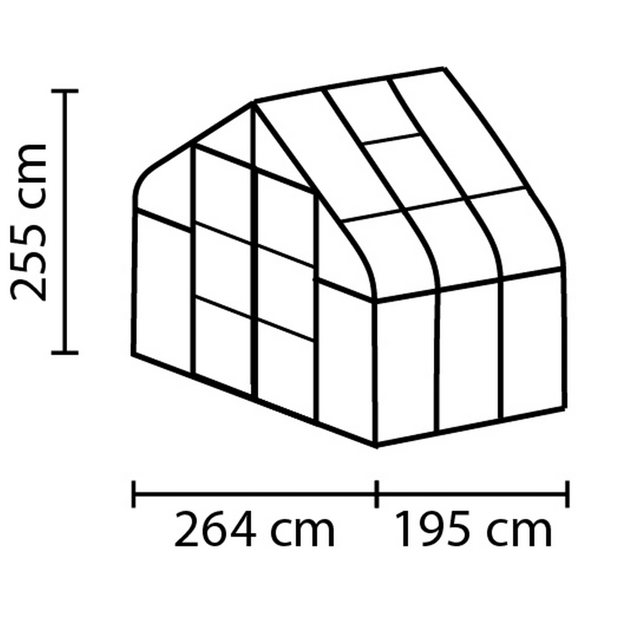 Vitavia Gewächshaus 'Diana 5000' 5 m² 254 x 192 cm 4 mm Hohlkammerplatten aluminiumfarben 2