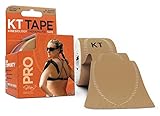 KT TAPE Pro synthetisches elastisches Kinesiologie-Tape, vorgeschnitten, 25,4 cm, therapeutisches Tape, Stealth Beige, 2 Stück