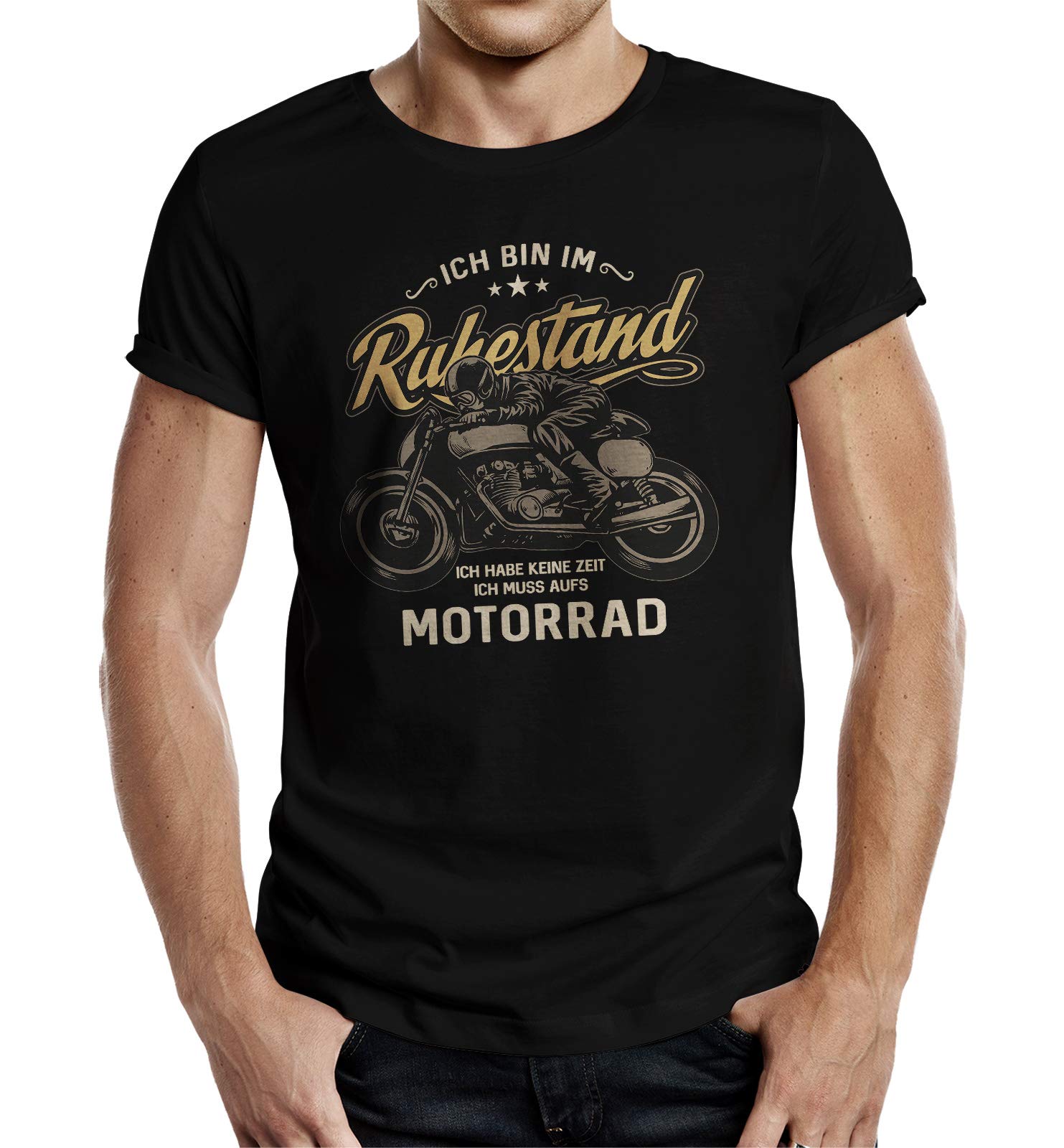 Biker T-Shirt für Rentner: Bin im Ruhestand - Ich muss aufs Motorrad 3XL