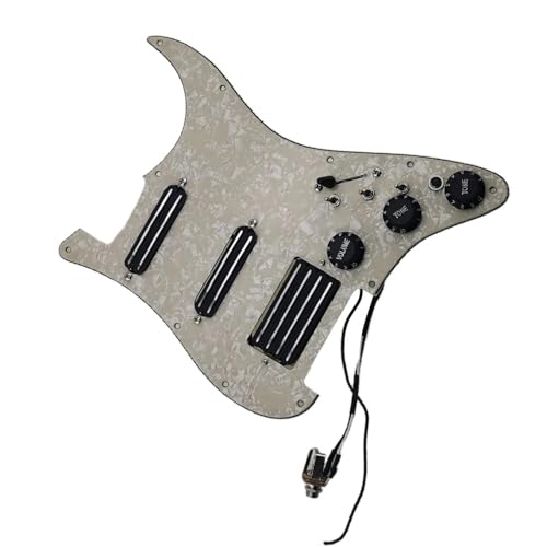 Standard-Pickguard-Tonabnehmer Humbucker-Tonabnehmer für Gitarre, vorverkabelt, Schlagbrett-Tonabnehmer, mit Kabelbaum, Gitarren-Set, Schwarz (Color : 6)